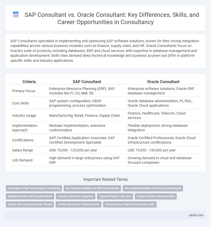 SAP Consultant vs. Oracle Consultant: Key Differences, Skills, and Career Opportunities in Consultancy