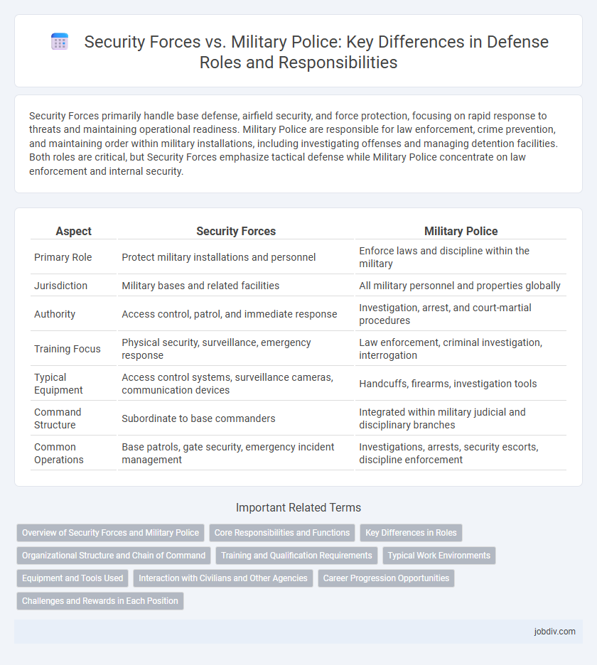 Security Forces vs. Military Police: Key Differences in Defense Roles and Responsibilities