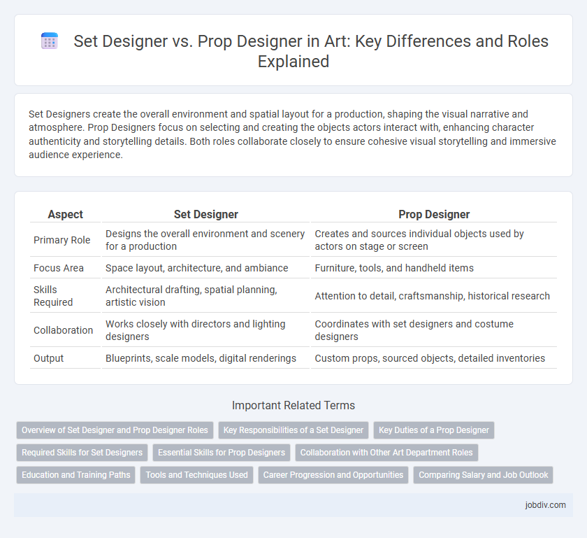 Set Designer vs. Prop Designer in Art: Key Differences and Roles Explained