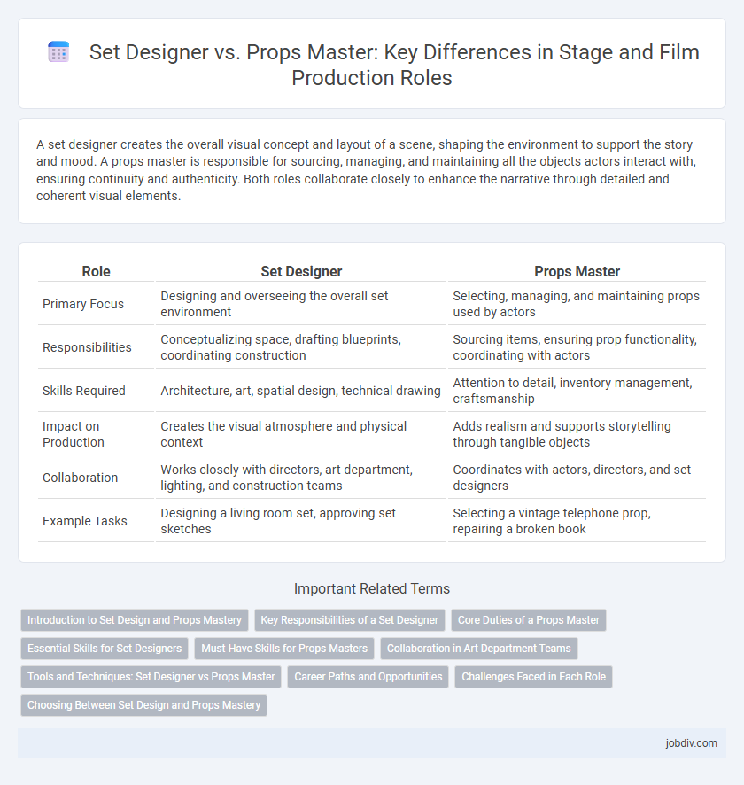 Set Designer vs. Props Master: Key Differences in Stage and Film Production Roles
