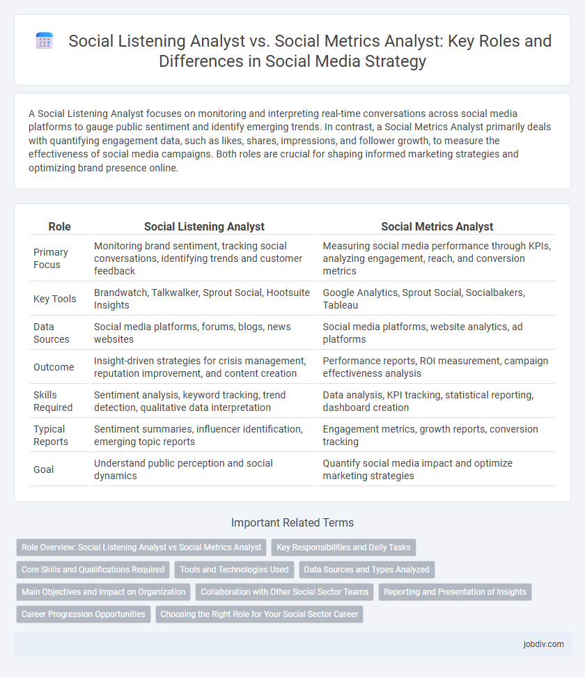 Social Listening Analyst vs. Social Metrics Analyst: Key Roles and Differences in Social Media Strategy