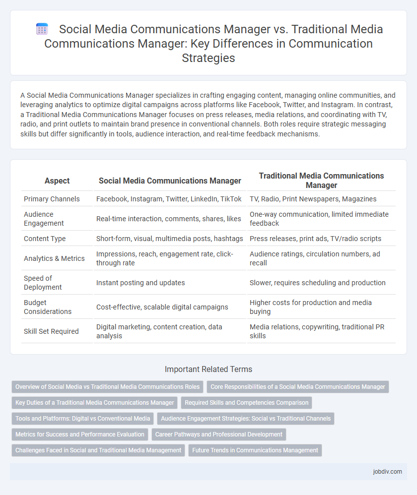 Social Media Communications Manager vs. Traditional Media Communications Manager: Key Differences in Communication Strategies