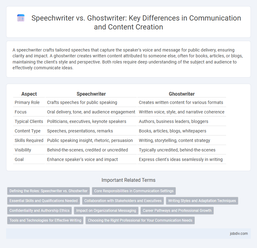 Speechwriter vs. Ghostwriter: Key Differences in Communication and Content Creation