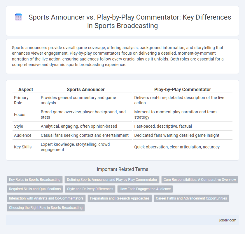 Sports Announcer vs. Play-by-Play Commentator: Key Differences in Sports Broadcasting