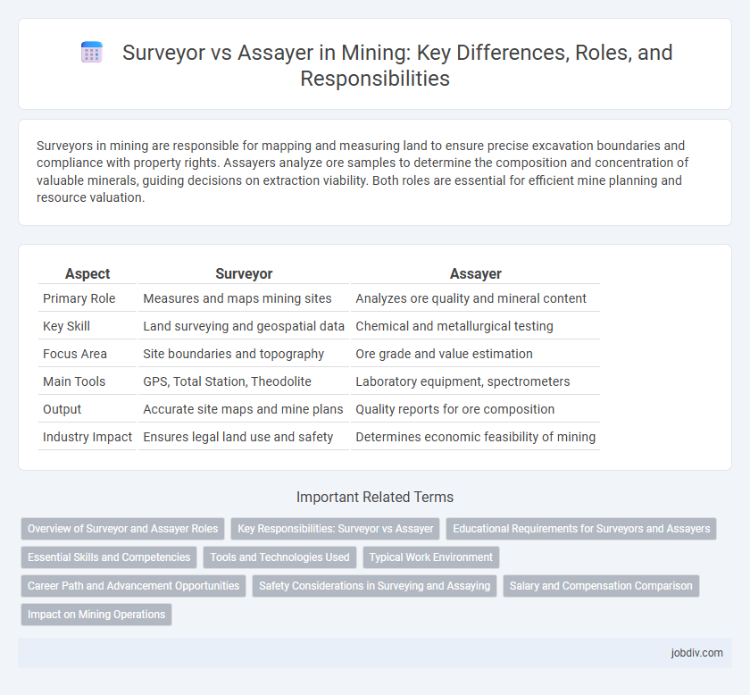 Surveyor vs Assayer in Mining: Key Differences, Roles, and Responsibilities
