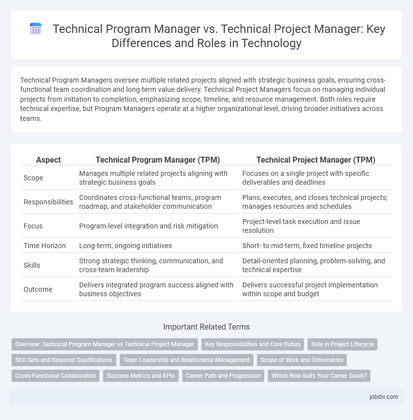 Technical Program Manager vs. Technical Project Manager: Key Differences and Roles in Technology