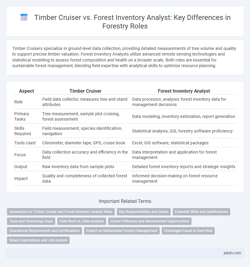Timber Cruiser vs. Forest Inventory Analyst: Key Differences in Forestry Roles