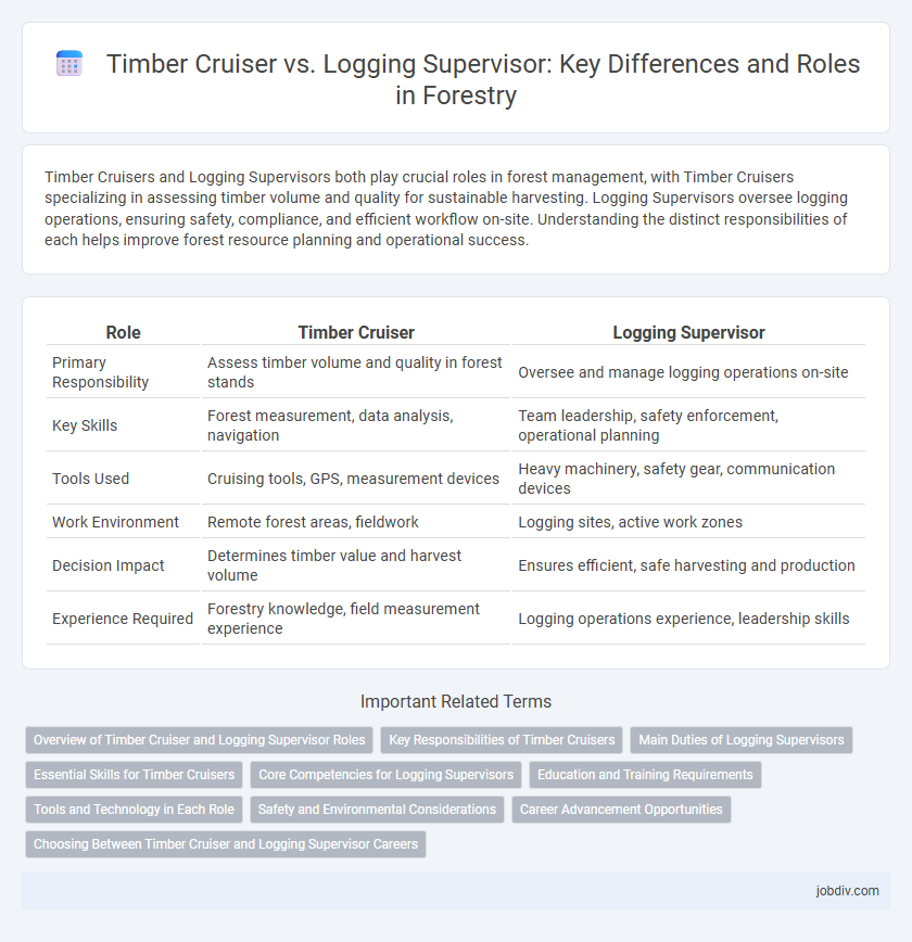 Timber Cruiser vs. Logging Supervisor: Key Differences and Roles in Forestry