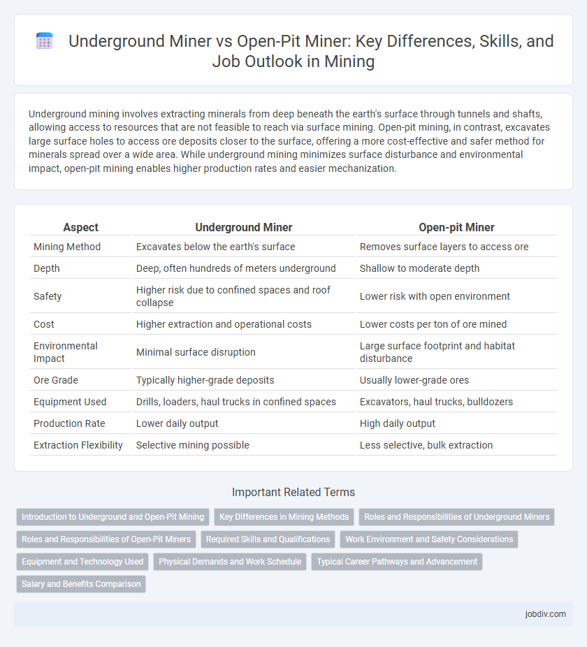 Underground Miner vs Open-Pit Miner: Key Differences, Skills, and Job Outlook in Mining