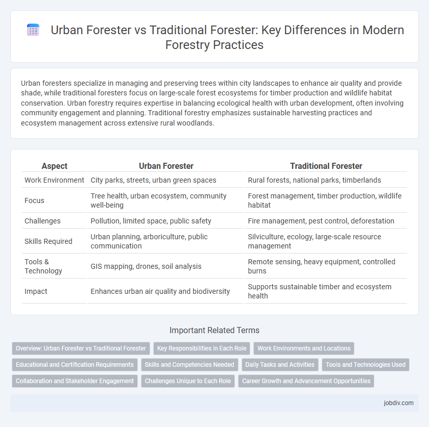 Urban Forester vs Traditional Forester: Key Differences in Modern Forestry Practices