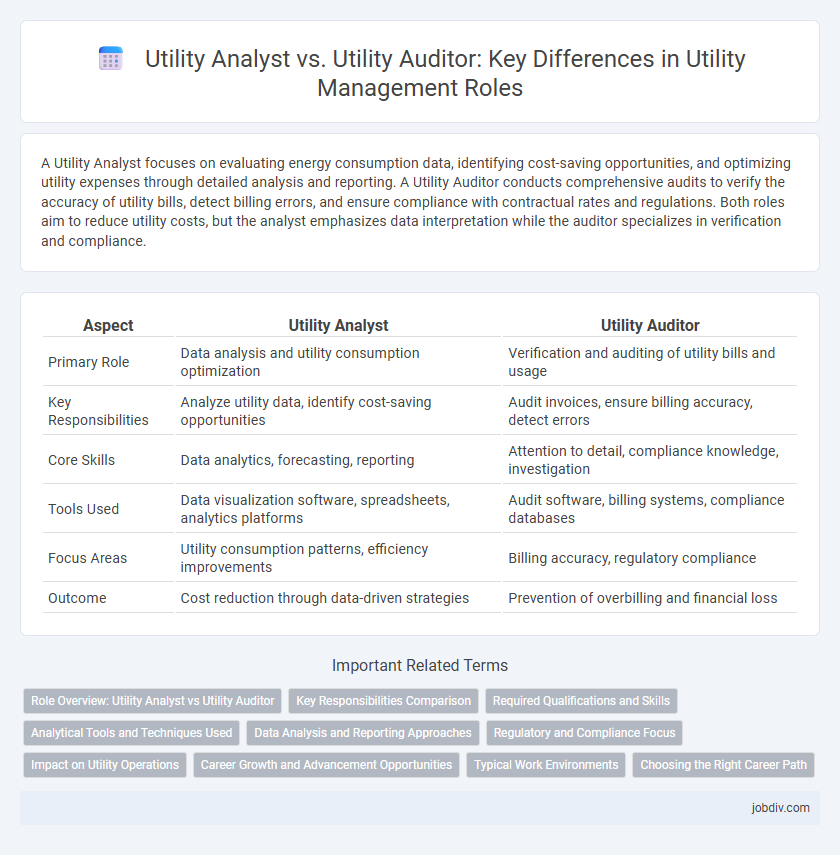 Utility Analyst vs. Utility Auditor: Key Differences in Utility Management Roles