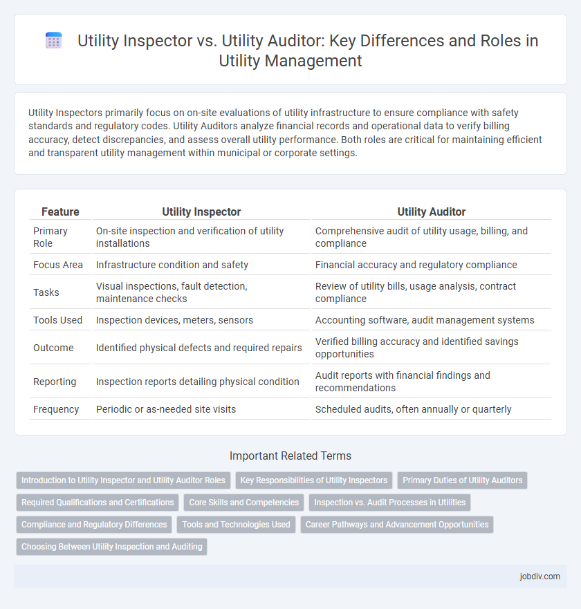 Utility Inspector vs. Utility Auditor: Key Differences and Roles in Utility Management