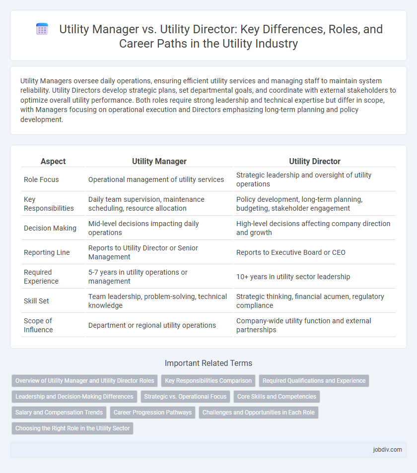 Utility Manager vs. Utility Director: Key Differences, Roles, and Career Paths in the Utility Industry