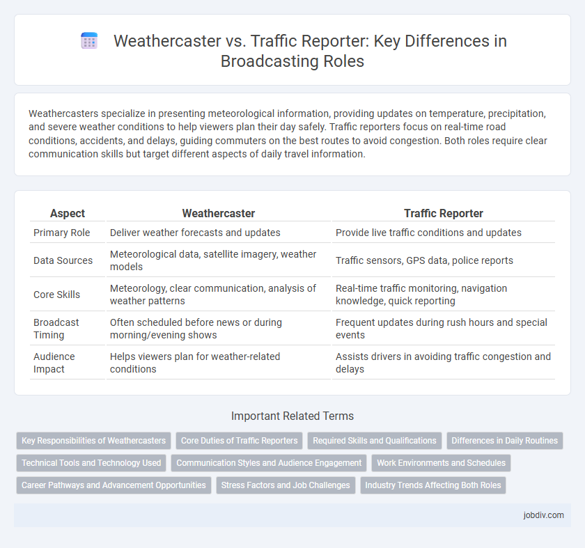 Weathercaster vs. Traffic Reporter: Key Differences in Broadcasting Roles