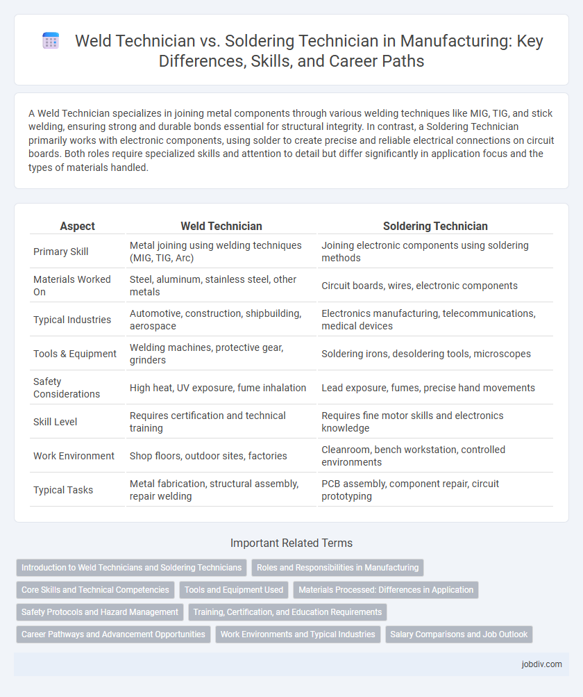 Weld Technician vs. Soldering Technician in Manufacturing: Key Differences, Skills, and Career Paths