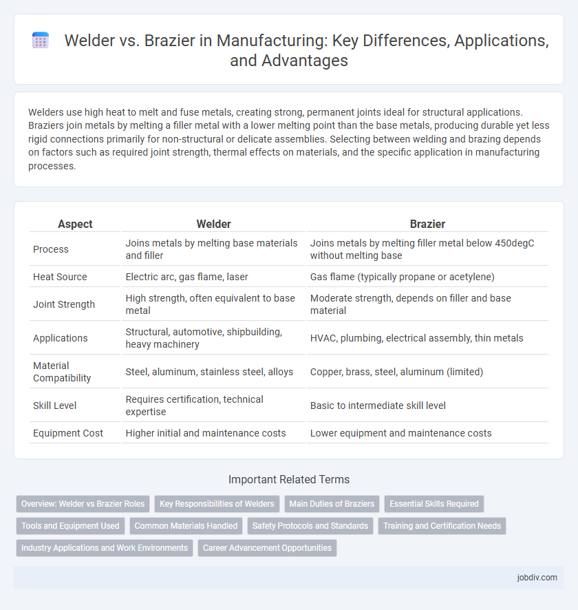 Welder vs. Brazier in Manufacturing: Key Differences, Applications, and Advantages