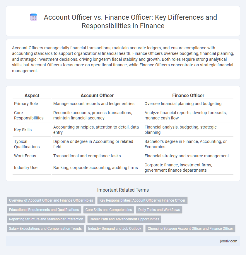 Account Officer vs. Finance Officer: Key Differences and Responsibilities in Finance