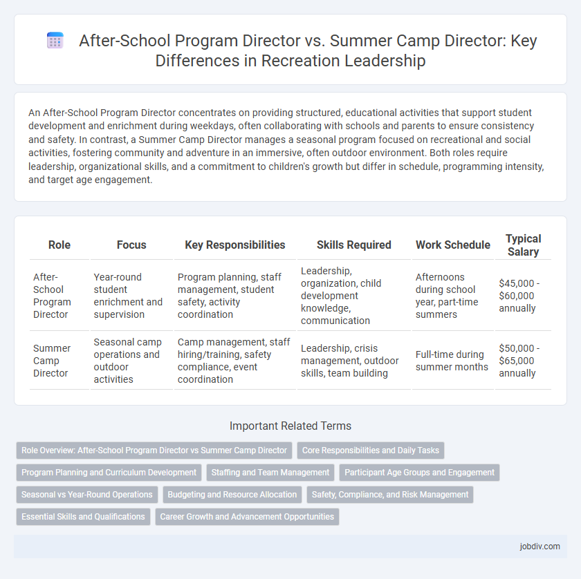 After-School Program Director vs. Summer Camp Director: Key Differences in Recreation Leadership