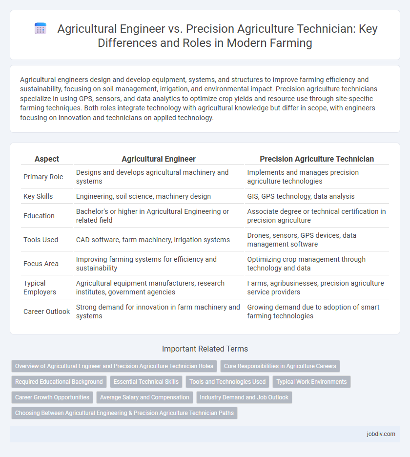 Agricultural Engineer vs. Precision Agriculture Technician: Key Differences and Roles in Modern Farming