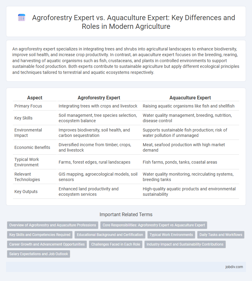 Agroforestry Expert vs. Aquaculture Expert: Key Differences and Roles in Modern Agriculture
