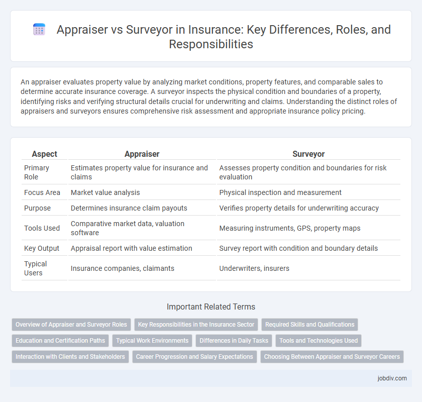 Appraiser vs Surveyor in Insurance: Key Differences, Roles, and Responsibilities