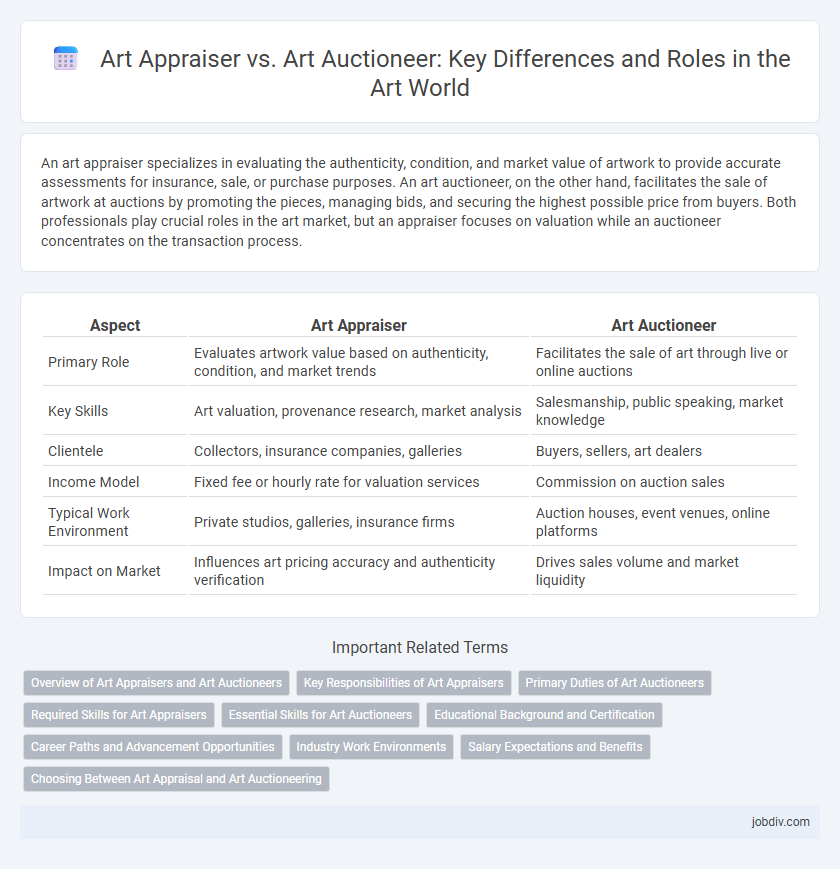 Art Appraiser vs. Art Auctioneer: Key Differences and Roles in the Art World