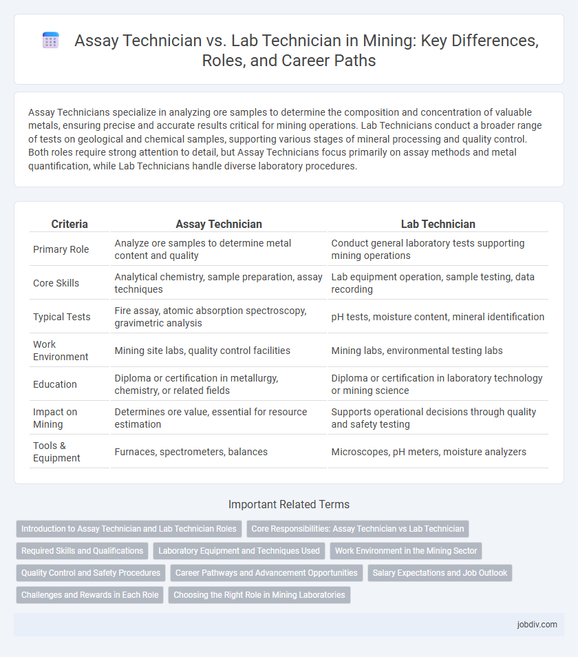 Assay Technician vs. Lab Technician in Mining: Key Differences, Roles, and Career Paths