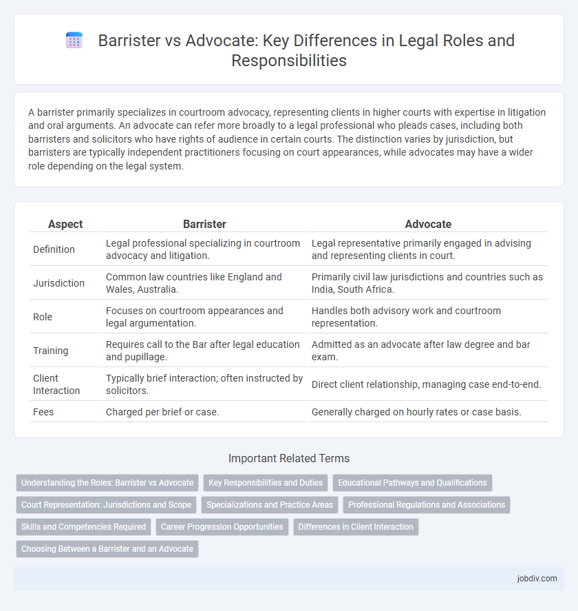 Barrister vs Advocate: Key Differences in Legal Roles and Responsibilities