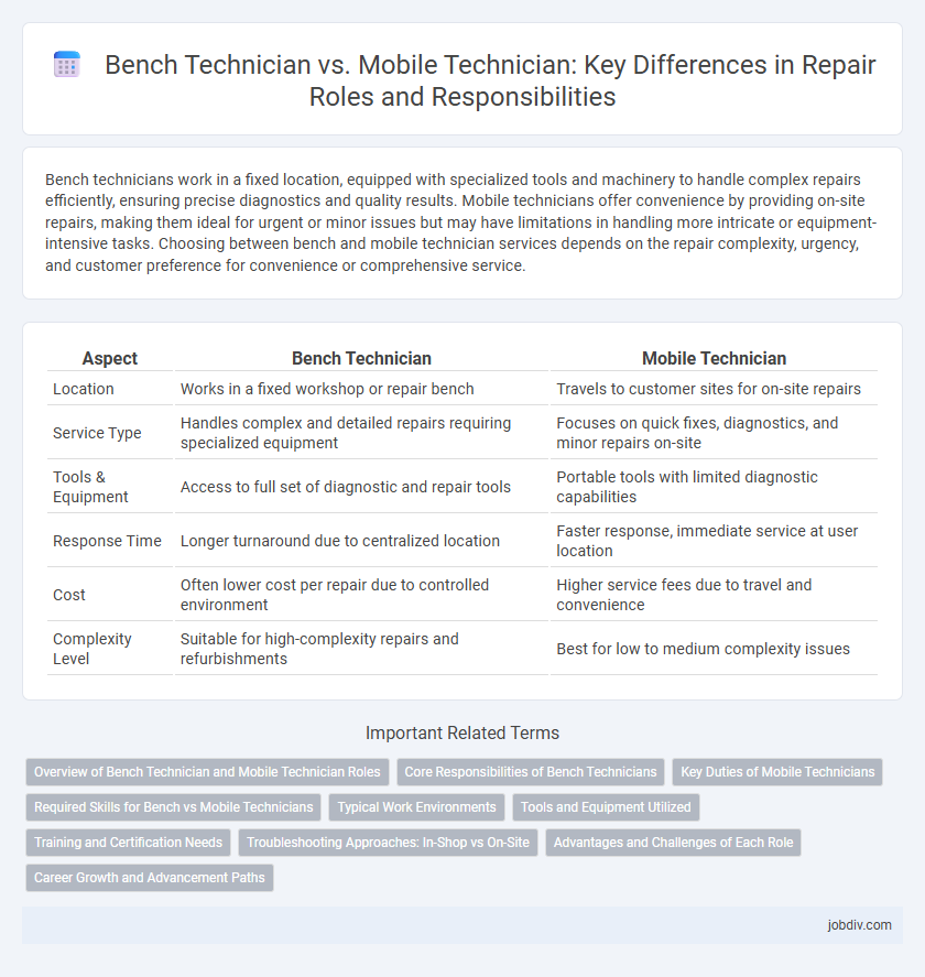 Bench Technician vs. Mobile Technician: Key Differences in Repair Roles and Responsibilities