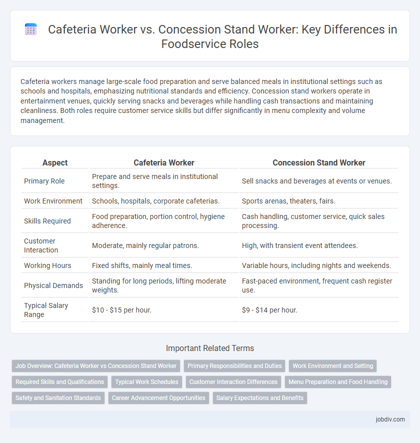 Cafeteria Worker vs. Concession Stand Worker: Key Differences in Foodservice Roles