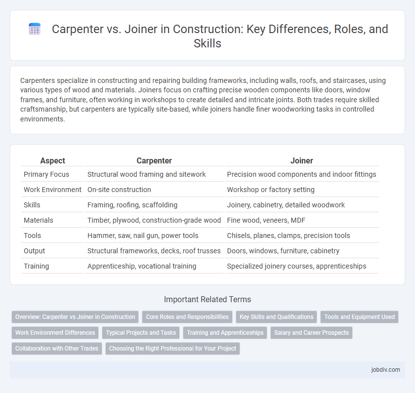Carpenter vs. Joiner in Construction: Key Differences, Roles, and Skills