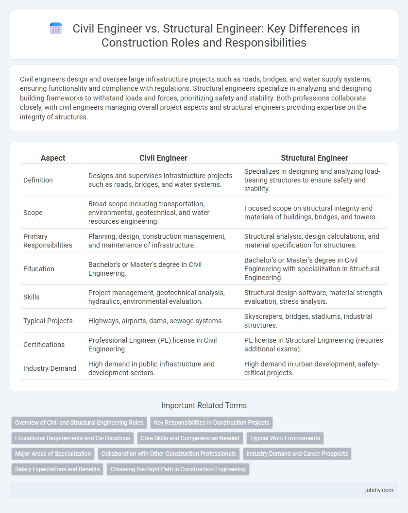 Civil Engineer vs. Structural Engineer: Key Differences in Construction Roles and Responsibilities