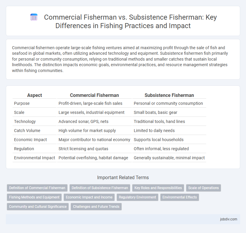 Commercial Fisherman vs. Subsistence Fisherman: Key Differences in Fishing Practices and Impact