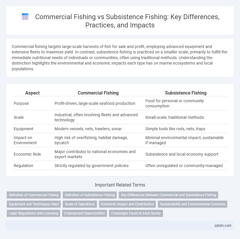 Commercial Fishing vs Subsistence Fishing: Key Differences, Practices, and Impacts