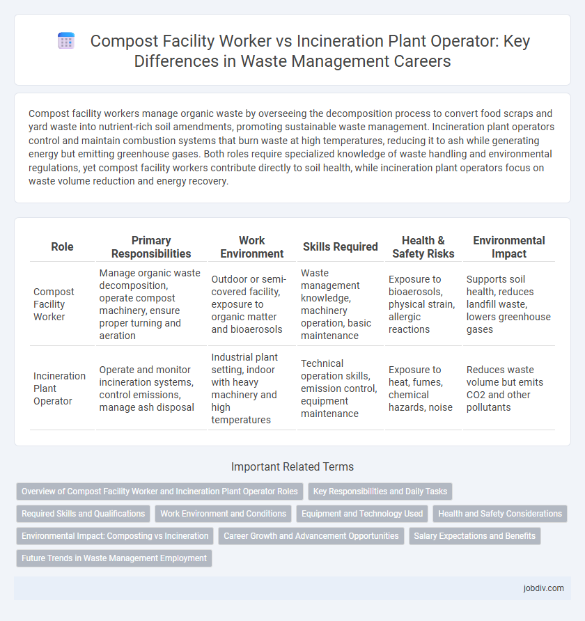 Compost Facility Worker vs Incineration Plant Operator: Key Differences in Waste Management Careers