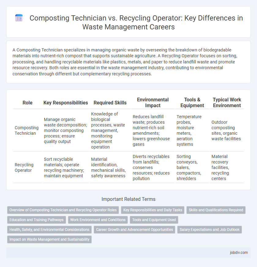 Composting Technician vs. Recycling Operator: Key Differences in Waste Management Careers