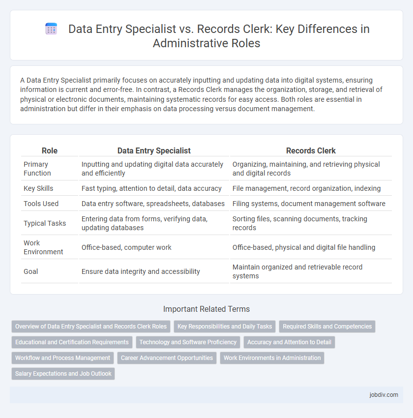 Data Entry Specialist vs. Records Clerk: Key Differences in Administrative Roles