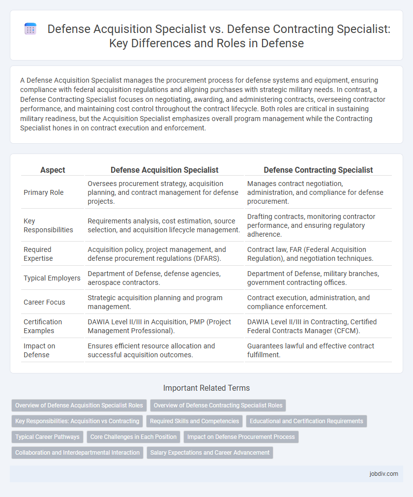 Defense Acquisition Specialist vs. Defense Contracting Specialist: Key Differences and Roles in Defense