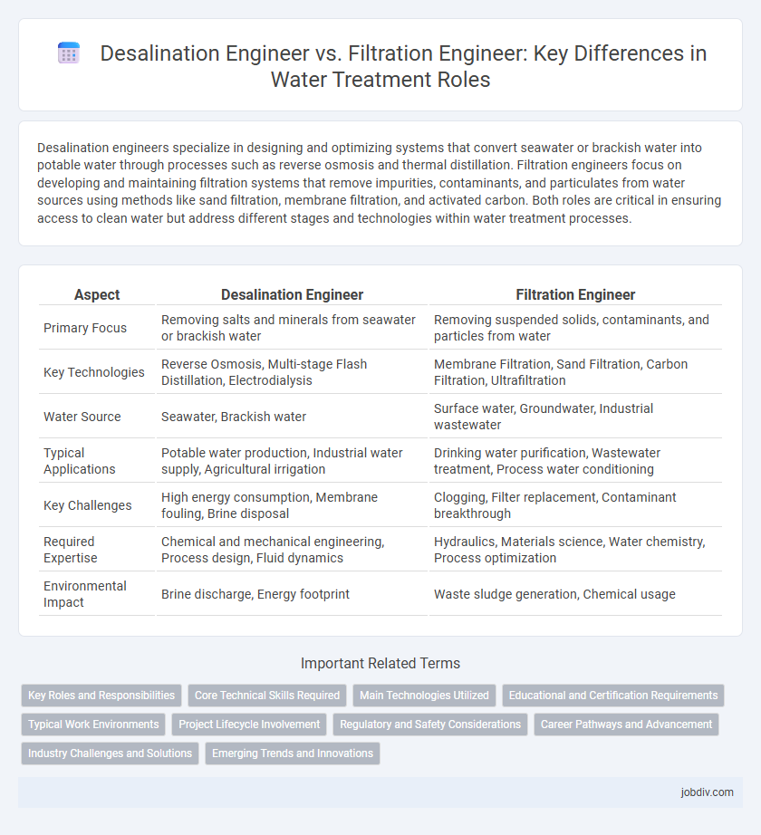 Desalination Engineer vs. Filtration Engineer: Key Differences in Water Treatment Roles