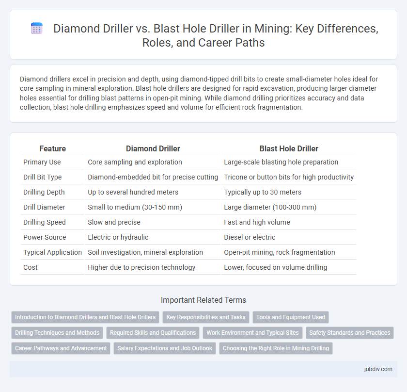Diamond Driller vs. Blast Hole Driller in Mining: Key Differences, Roles, and Career Paths