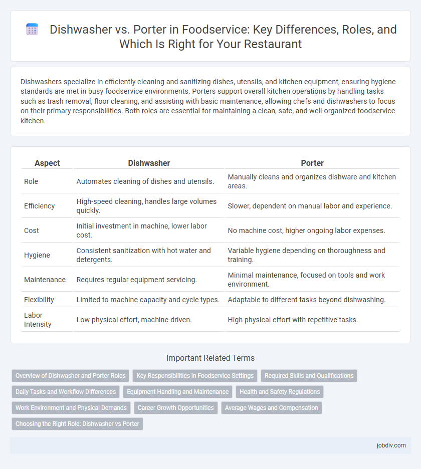 Dishwasher vs. Porter in Foodservice: Key Differences, Roles, and Which Is Right for Your Restaurant