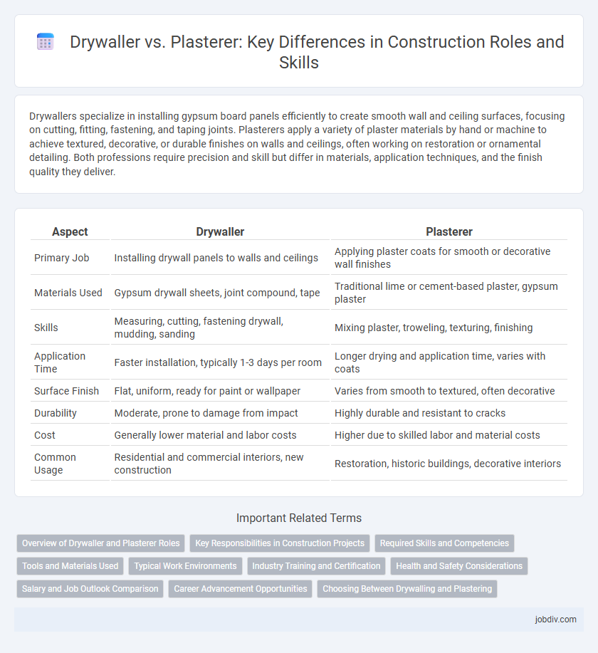 Drywaller vs. Plasterer: Key Differences in Construction Roles and Skills
