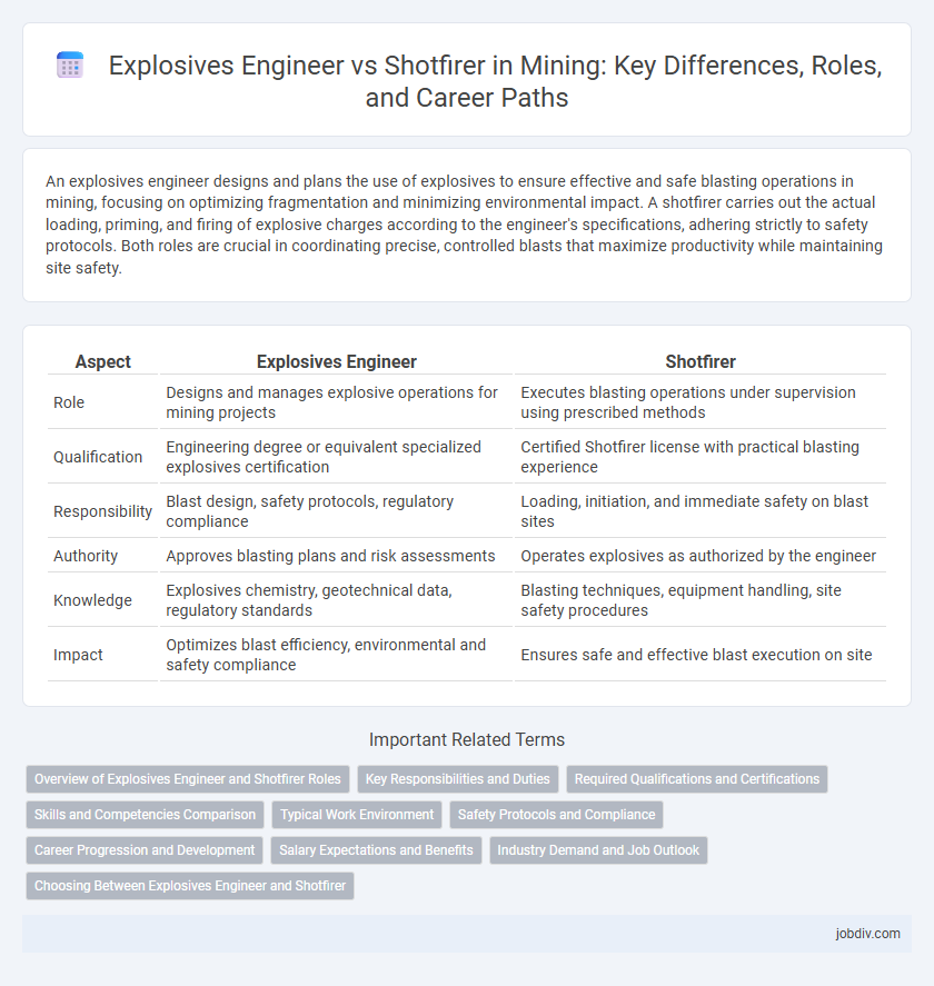 Explosives Engineer vs Shotfirer in Mining: Key Differences, Roles, and Career Paths