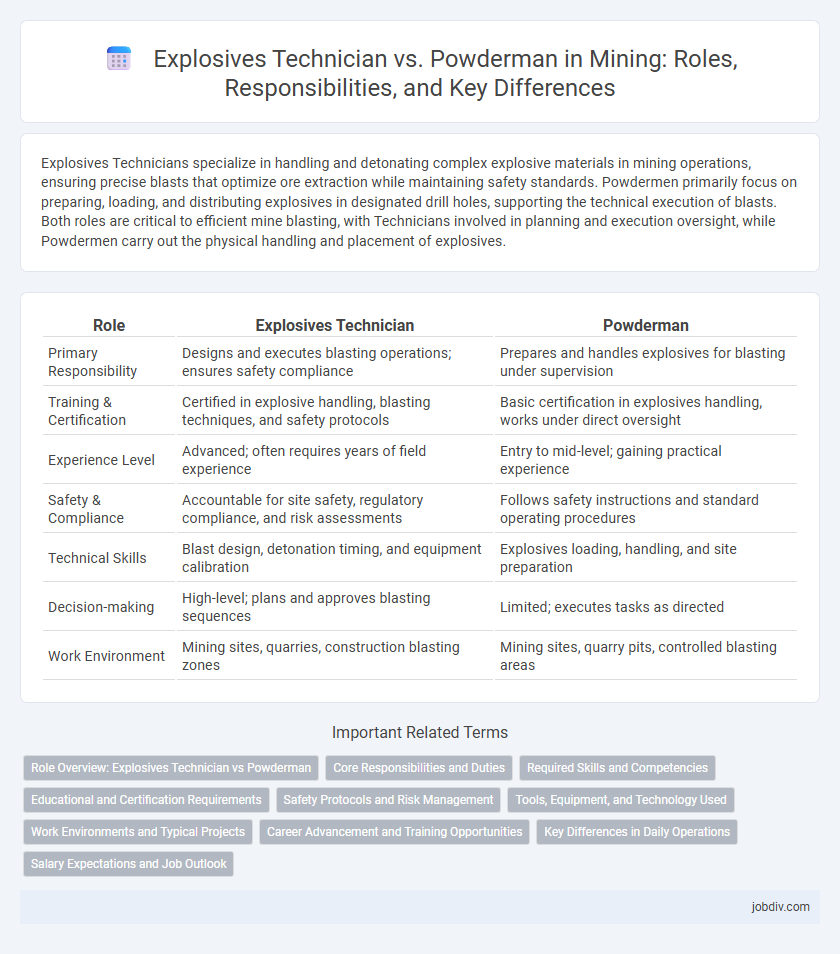 Explosives Technician vs. Powderman in Mining: Roles, Responsibilities, and Key Differences