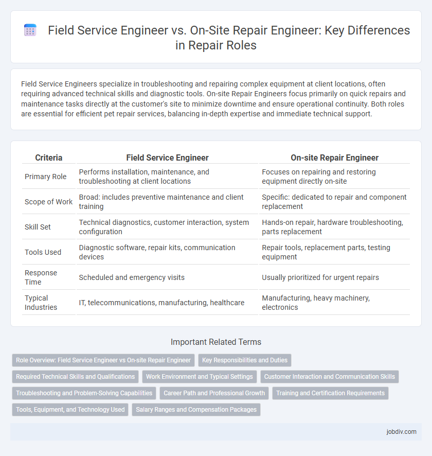 Field Service Engineer vs. On-Site Repair Engineer: Key Differences in Repair Roles