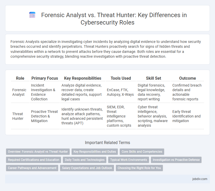 Forensic Analyst vs. Threat Hunter: Key Differences in Cybersecurity Roles