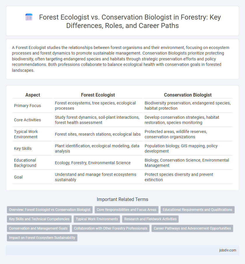 Forest Ecologist vs. Conservation Biologist in Forestry: Key Differences, Roles, and Career Paths