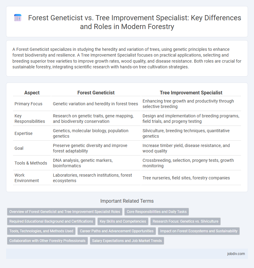 Forest Geneticist vs. Tree Improvement Specialist: Key Differences and Roles in Modern Forestry