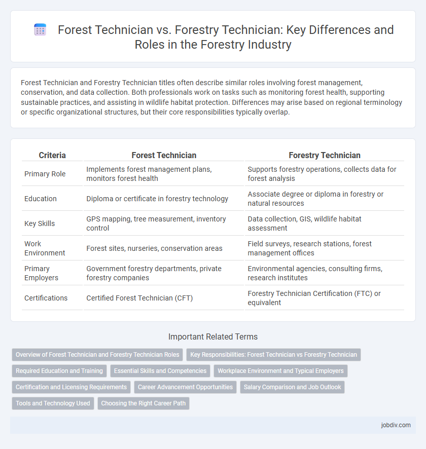 Forest Technician vs. Forestry Technician: Key Differences and Roles in the Forestry Industry