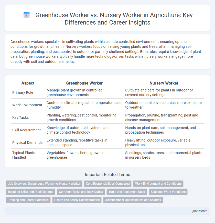 Greenhouse Worker vs. Nursery Worker in Agriculture: Key Differences and Career Insights